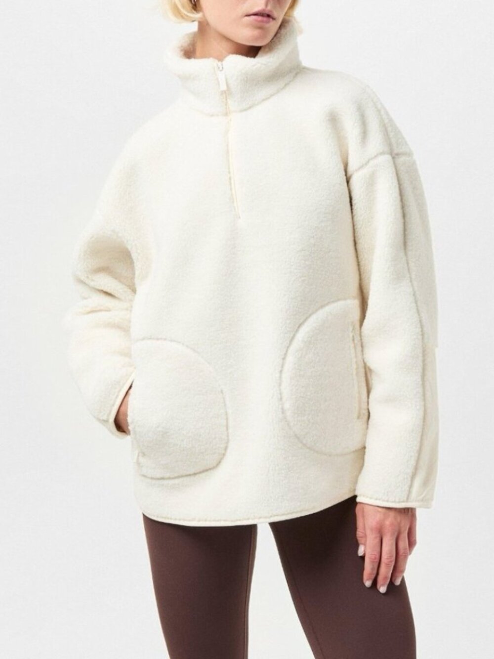 Sweaty Betty Plush Textured Half Zip Fleece Top, Small